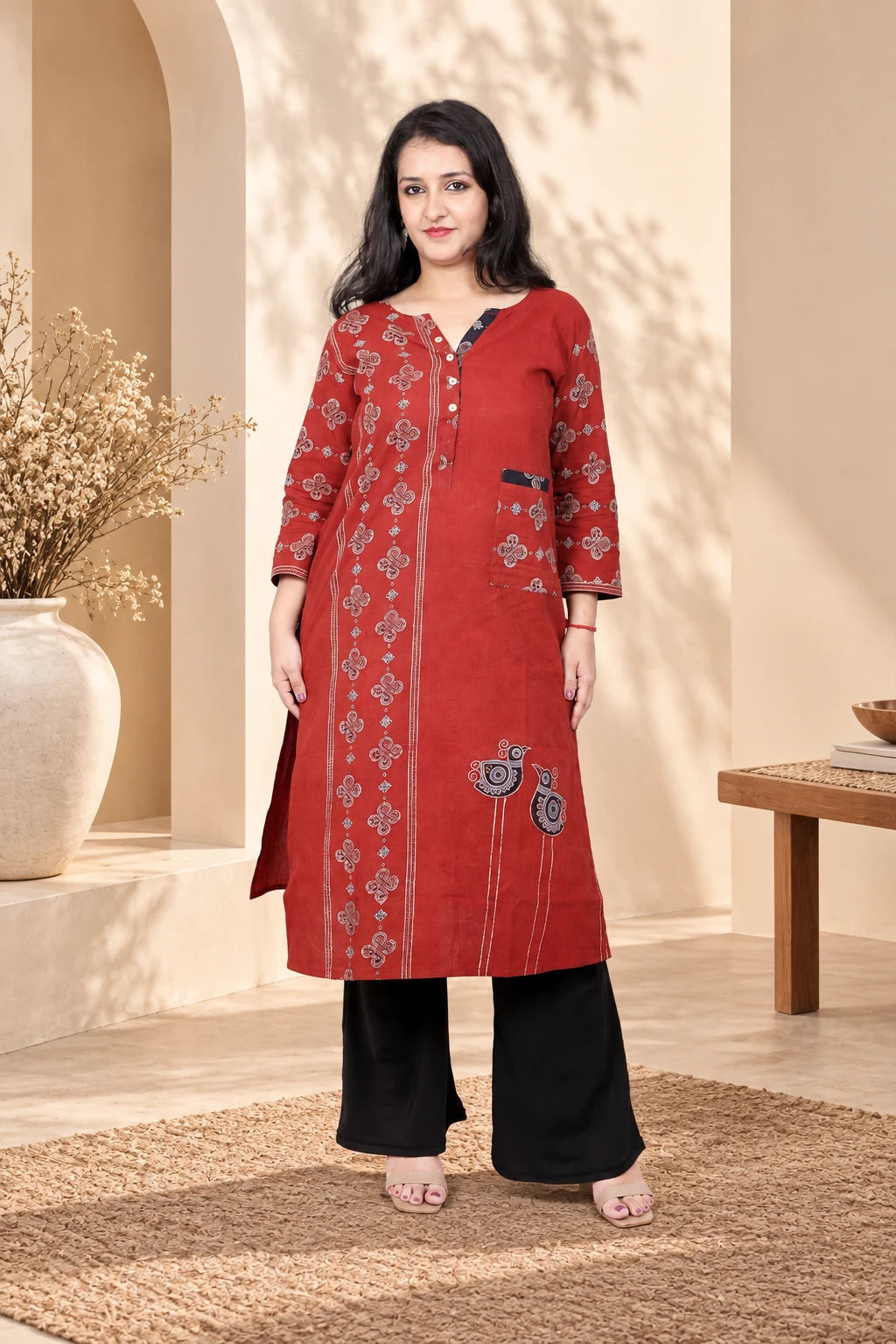 Handcrafted Ajrakh Kurta