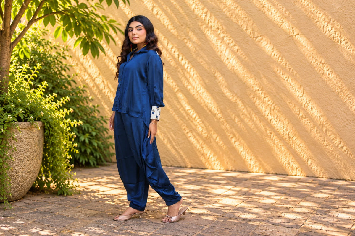 Blue Modal Dhoti Pant