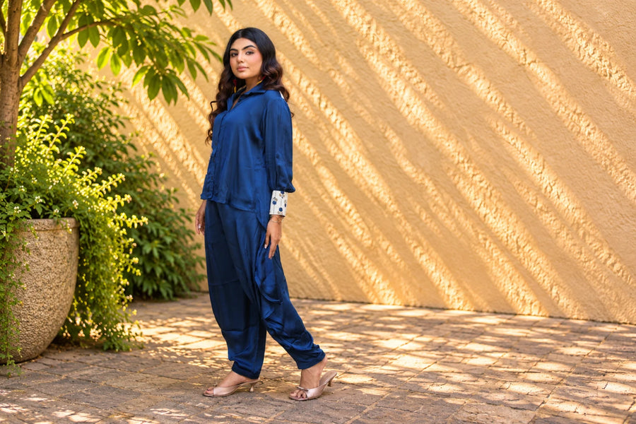 Blue Modal Dhoti Pant