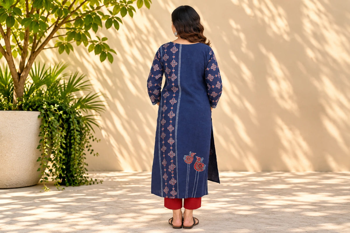 Indigo Cotton Kurti/Hanj Collection