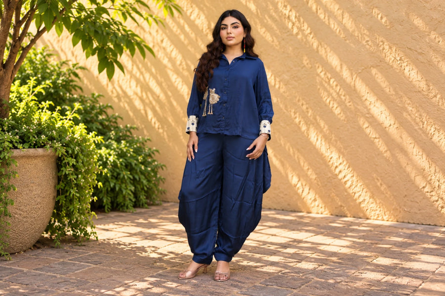 Blue Modal Dhoti Pant